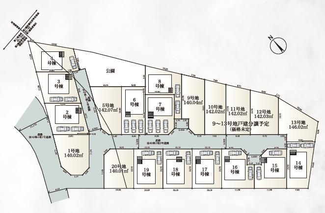八王子市　泉町　新築一戸建て　２６期の区画図|～全20区画の新しいコミュニティーが誕生　開発現場につきキレイな街並みです～