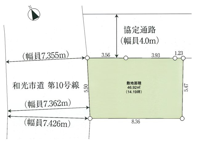 和光市白子2丁目　利便×自然　穏やかな街並み　限定1棟の区画図|角地のような開放感♪限定1棟の誕生です♪