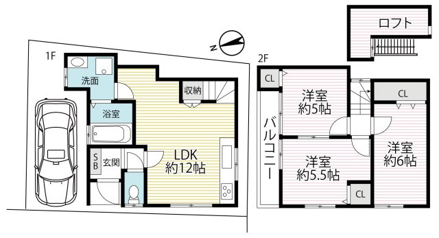 ２０２６年３月リフォーム完了◆ロフトつき収納豊富◆床暖房＆浴室サウナ付き◆南区上鳥羽西浦町の間取り