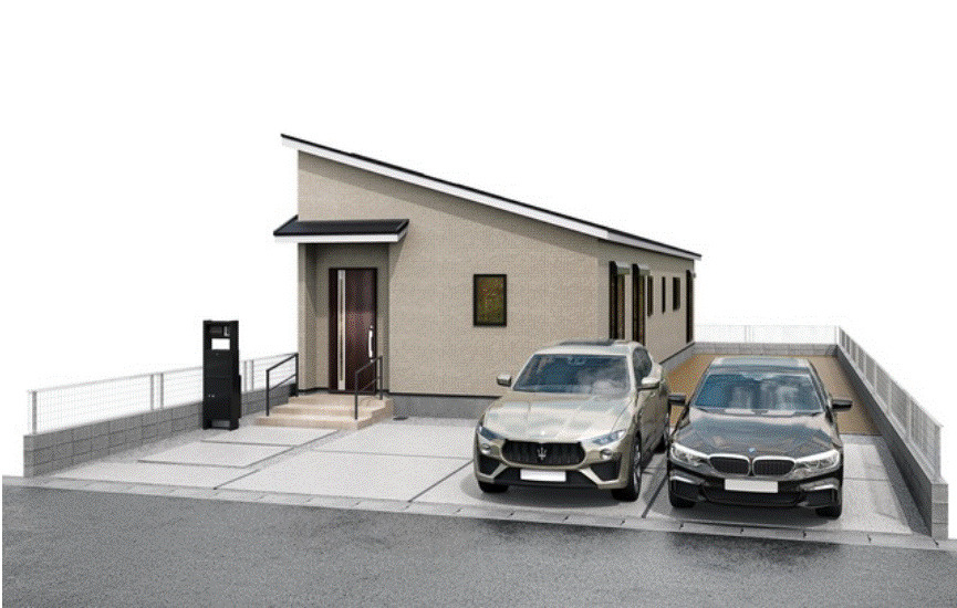 藤岡市藤岡０１期（全２棟）2号棟の外観パース|外観パースです