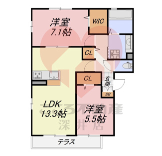 【間取り】 | ファミール タカゼンE棟
