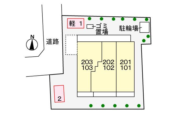 カーサ　ドルチェの駐車場