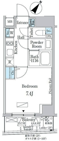 クロスレジデンス日本橋浜町の間取り