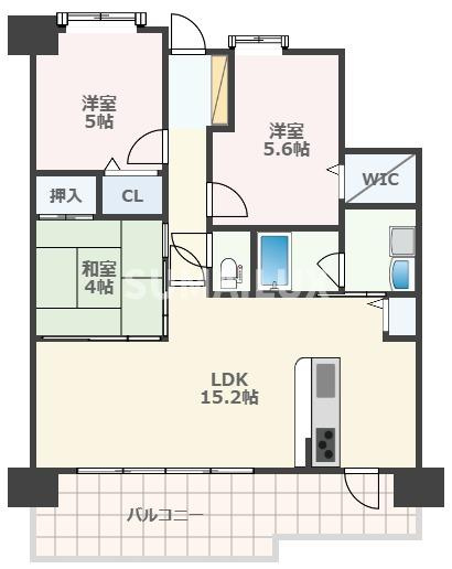 熊本市南区日吉１丁目の賃貸マンションの間取り