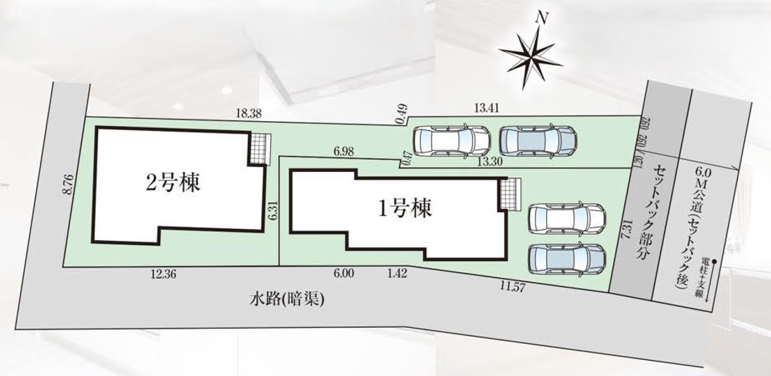 越谷市登戸町2号棟　新築戸建の区画図