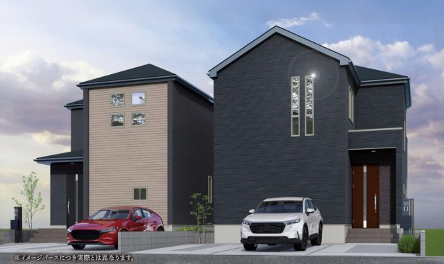 越谷市登戸町2号棟　新築戸建の外観パース