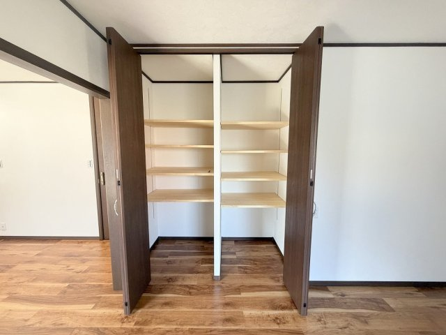 三郷市戸ケ崎3丁目　中古戸建の収納|キッチンのパントリーです。買い溜め派にも嬉しい収納箇所です