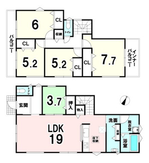 【間取り】 | リーブルガーデン斑鳩町龍田3丁目 3期 全2棟 1号棟