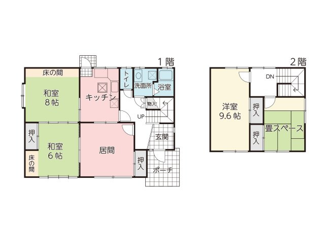 【間取り】 | 【中古住宅】　山形市桜田東 | 2080万円、5K、土地面積232.02㎡、建物面積111.33㎡ 