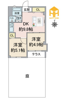 夙川第三コーポラスの間取り|※現況と図面が異なる場合現況を優先いたします。