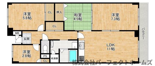 寝屋川サンハイツA棟の間取り