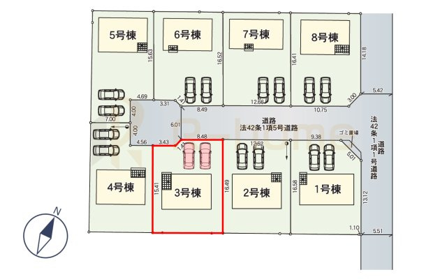 常陸大宮市姥賀町第3　新築戸建て　3号棟の区画図|大きなお買い物だからこそ、メリット・デメリットを伝えさせて頂きます。
R-homeにお任せください♪