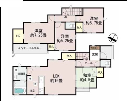 ハートフルタウン与那原町与那原　全2棟　A号棟の区画図|全2棟