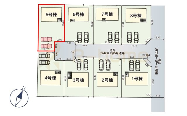 常陸大宮市姥賀町第3　新築戸建て　5号棟の区画図|大きなお買い物だからこそ、メリット・デメリットを伝えさせて頂きます。
R-homeにお任せください♪