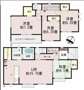ハートフルタウン与那原町与那原　全2棟　B号棟の区画図