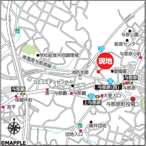 ハートフルタウン与那原町与那原　全2棟　B号棟の地図