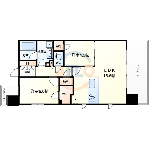 サンクレイドル大手前　中大江小学校区の間取り|サンクレイドル大手前　間取り