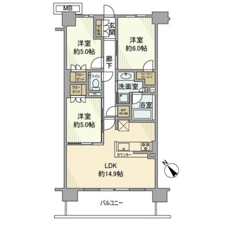 【間取り】 | プレミスト溝の口 | 間取り図