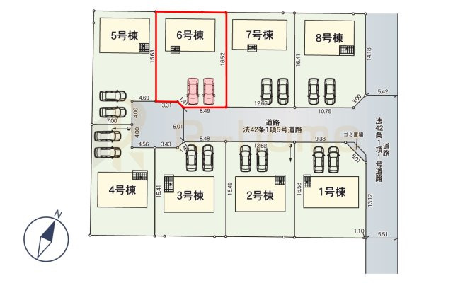 常陸大宮市姥賀町第3　新築戸建て　6号棟の区画図|大きなお買い物だからこそ、メリット・デメリットを伝えさせて頂きます。
R-homeにお任せください♪