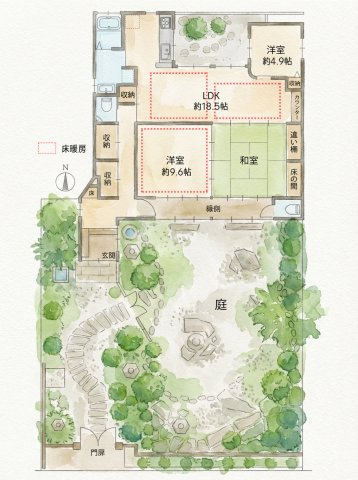 吉田神社近く 学者が愛した庭屋一如の平家の間取り