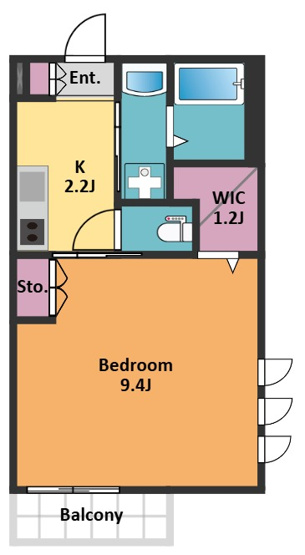 【間取り】 | ジュヌセードルＢ | 居室はゆったり9.4帖！南向き・最上階のお部屋です！