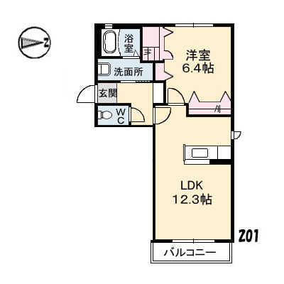 シェソワＳＡＴＳＵＮＯ　　D棟の間取り