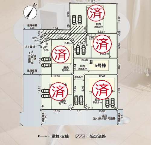 神栖市知手第4　新築戸建　5号棟の駐車場