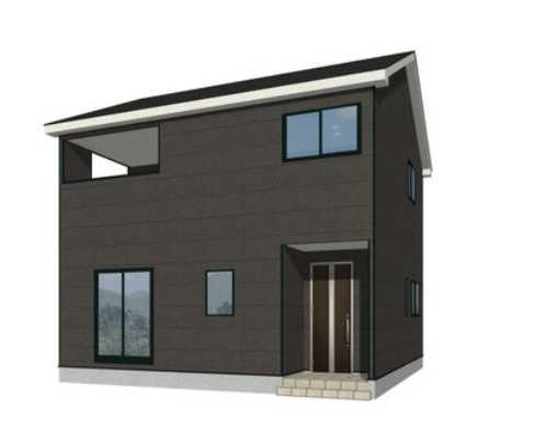 茨城町長岡第４の外観パース|２号棟外観パースです。2026年4月下旬完成予定！同施工物件の内覧可能です！！お気軽にお問い合わせください。