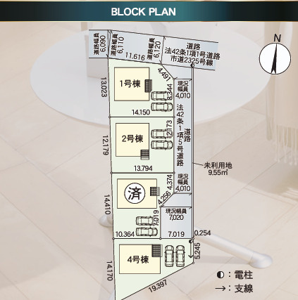 茨城町長岡第４の区画図|区画図です。