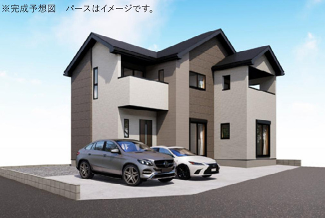 【外観】 | 土浦市木田余西台3期　新築戸建 | 小中学校まで、それぞれ徒歩10分圏内！公園も近く子育て環境良好です(^^)/