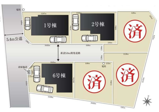 【区画図】 | 区画図は、土地の形状、境界、道路との関係を詳細に示す図面土地の正確な位置、面積、形状を把握し購入や建築計画の判断に不可欠です。区画整理や開発状況も示され、将来的な土地利用のイメージを掴む上でも重要。
