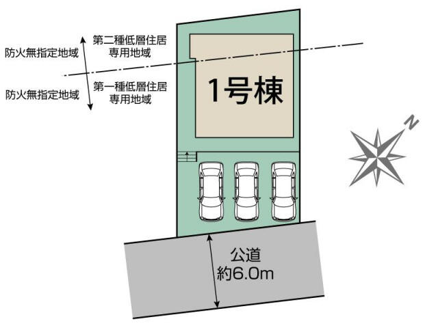 ブルーミングガーデン　野田市日の出町２期１棟／２期１号棟の区画図|野田市日の出町2期1棟区画図