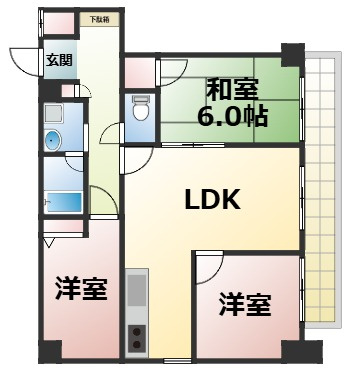 【間取り】 | 第一玉造マンション　仲介手数料無料