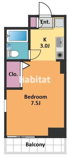 【間取り】 | アーバンコート田村 | お一人暮らしに人気の1K！キッチンスペースも充分な広さです♪