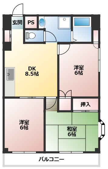 第二錦生コーポの間取り