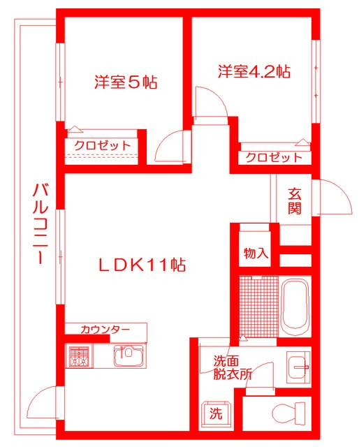 横浜市泉区中田東４丁目の賃貸マンションの間取り