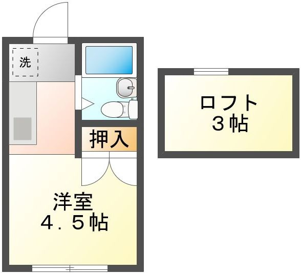 三鷹市深大寺３丁目のアパートの間取り