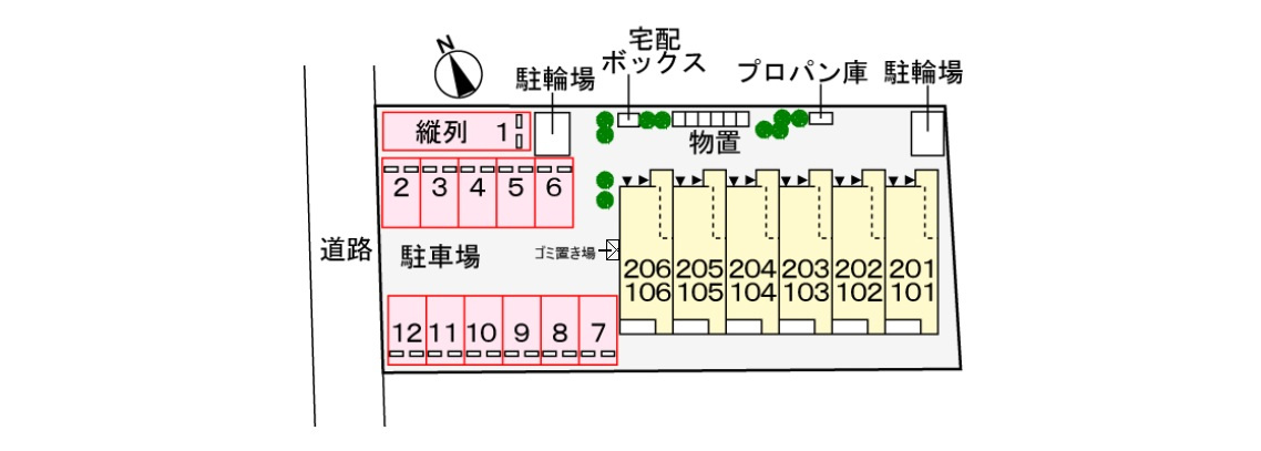 シエロガーデン介良の区画図|駐車場