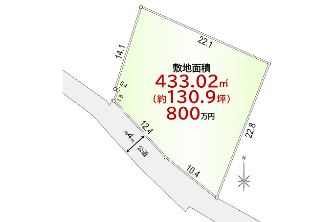 敷地面積１３０坪　売地　川越市笠幡　資材置場他の土地図|区画図　敷地面積１３０坪以上！資材置場用地、駐車場用地、家庭菜園用地に！