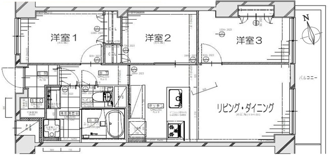 【間取り】 | 目白ガーデニア | 3LDK、専有面積59.70m2、バルコニー面積6.72m2 清潔感あるホワイト調のクロスと温もり溢れるモダンカラーの床材が見事に調和した間取です。