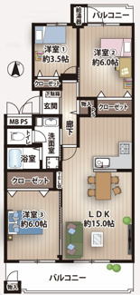 【間取り】 | 今津浜パークタウン　１６号棟