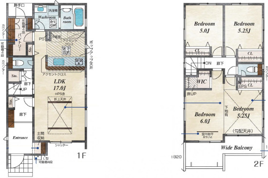 繰り返す地震に強い制震装置を標準装備の間取り|3LDK