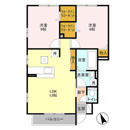 【間取り】 | ローズコート・Ｈ　Ｄ棟