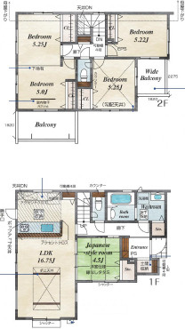 2駅徒歩圏内　2路線利用可能の間取り|4LDK