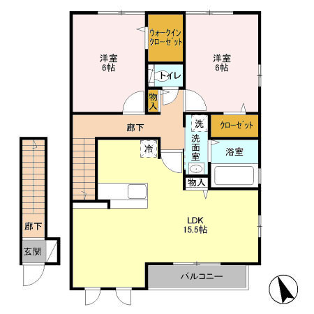 【間取り】 | ローズコート･H　D棟