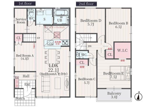 名古屋市北区長喜町2期(全2棟)の間取り