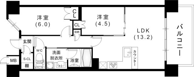ワコーレシティ神戸元町の間取り