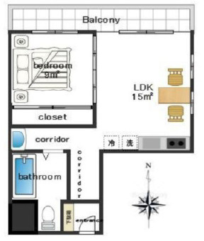 北野コーポラスの間取り