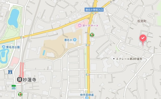 カーサ　妙蓮寺の地図