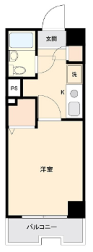 ジョイフル蒲田弐番館の間取り|東向きバルコニーの1K！